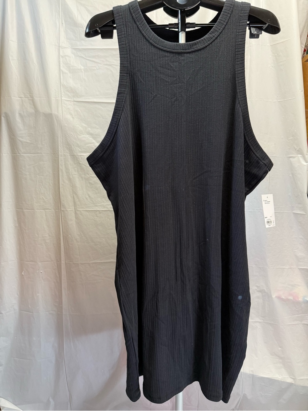 NWT SO Black Ribbed Tank Dress 3X Sleeveless High Neck Plus Size